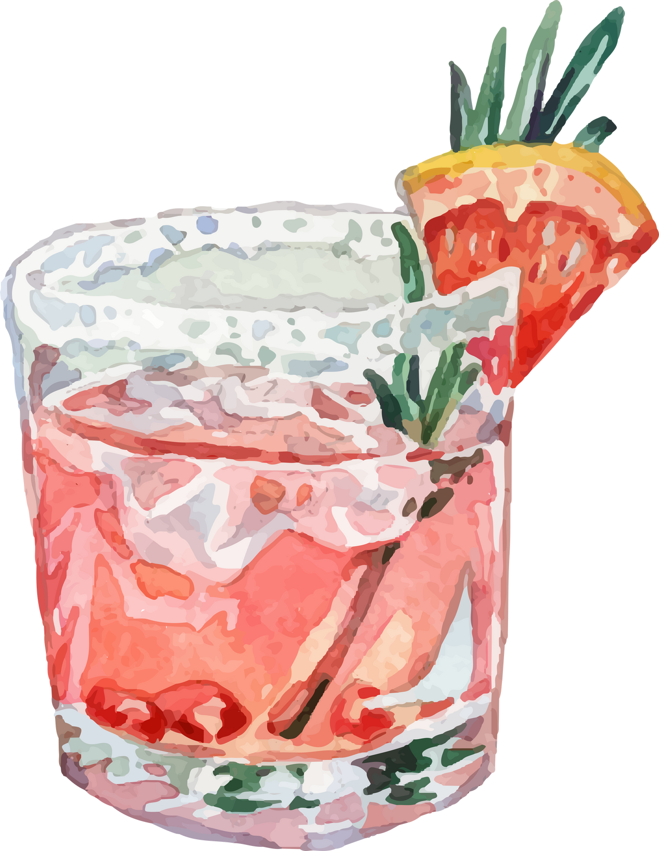 Watercolor Summer Cocktail